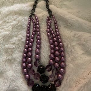 Chic Purple Beaded Necklace